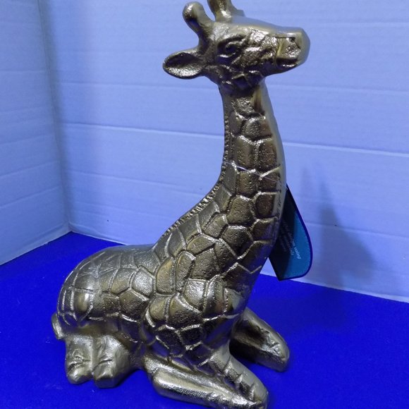 NEW Metal Gold Giraffe Figurine Statue Made In India - Picture 5 of 5